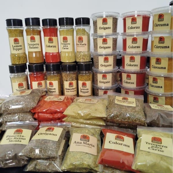 Kit com 20 Temperos e Condimentos Naturais em Sachês